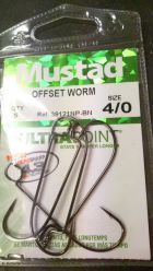 Mustad Offset Worm Hooks size 4/0